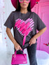 "Broken heart KX80" T-krekls - tumši pelēks